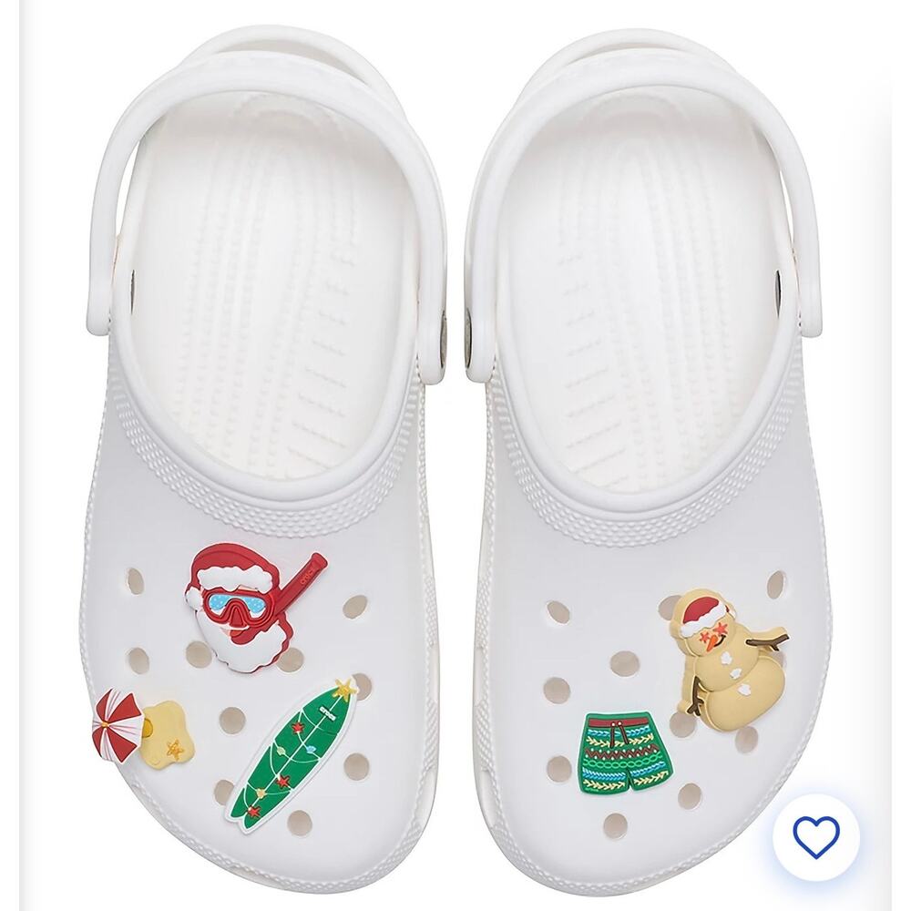 Crocs Jibbitz Holiday at the Beach 5 Pack Christmas Summer Charms NWT